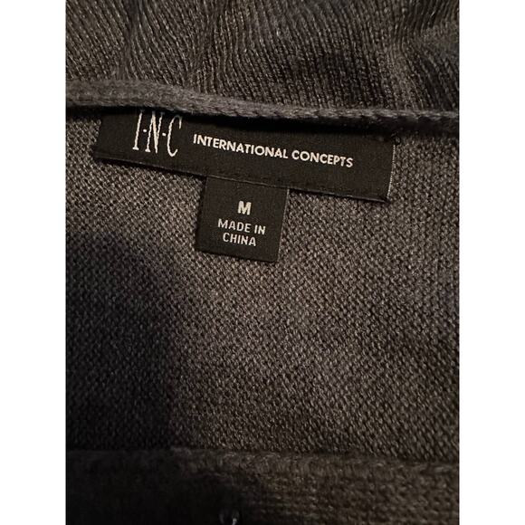 INC International Concepts Gray Acrylic Wool Silver Beaded Crewneck Sweater M - Picture 6 of 8